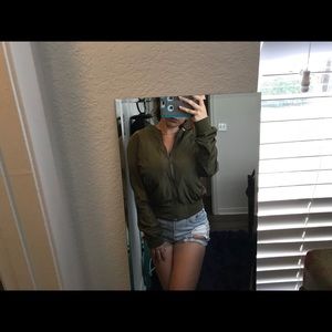 Reversible army/army green bomber jacket